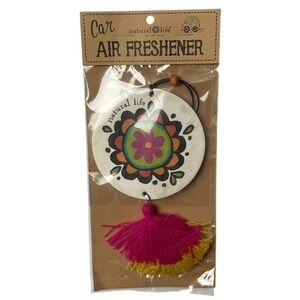 NATURAL LIFE Floral Round Air Freshener with Tassel NEW